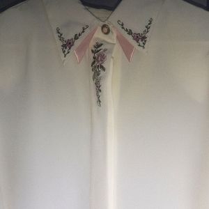 Vintage rose embroidered blouse